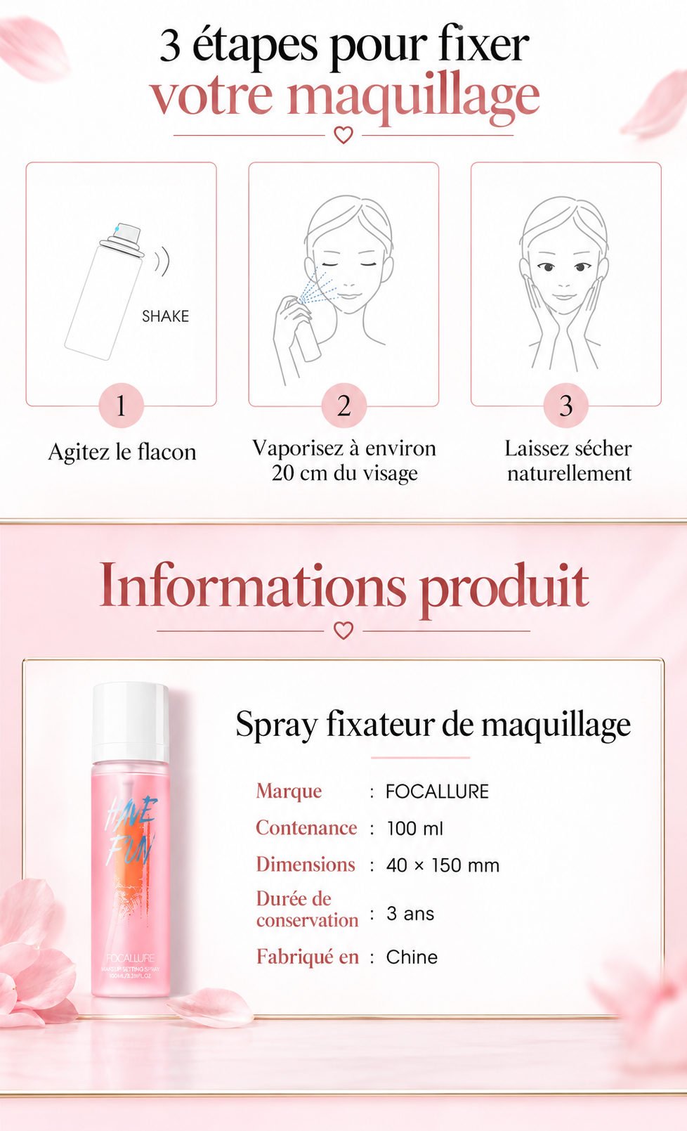 Makeup Mist Spray Long-Lasting Smudge-Proof Makeup