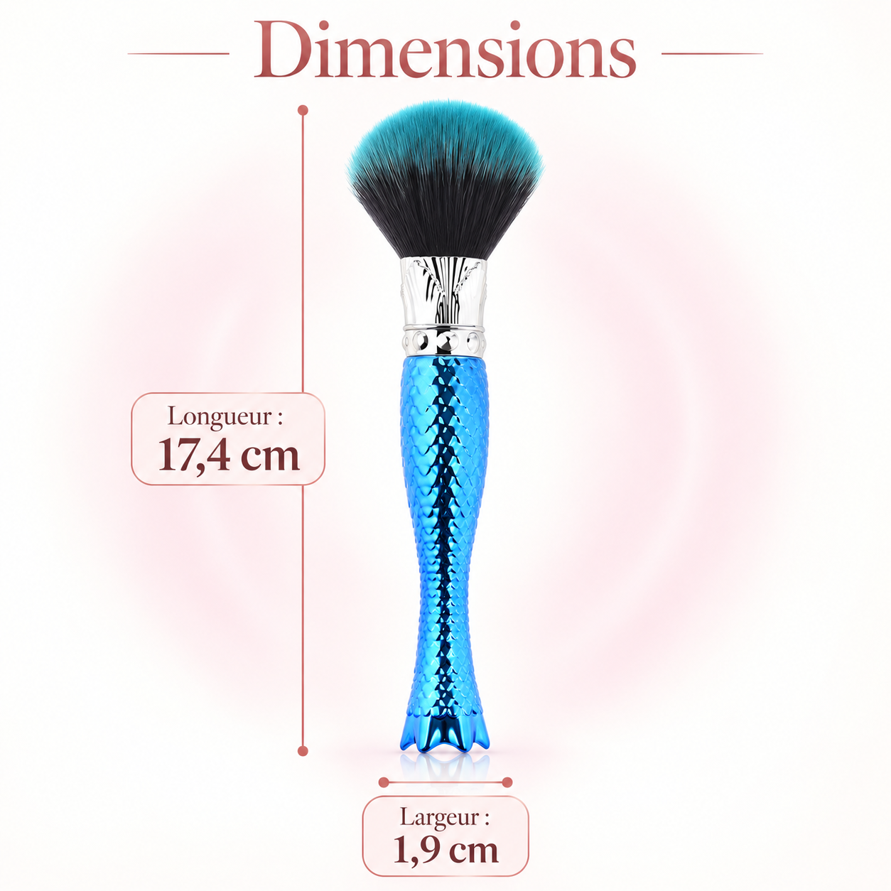 Pinceau de maquillage bleu