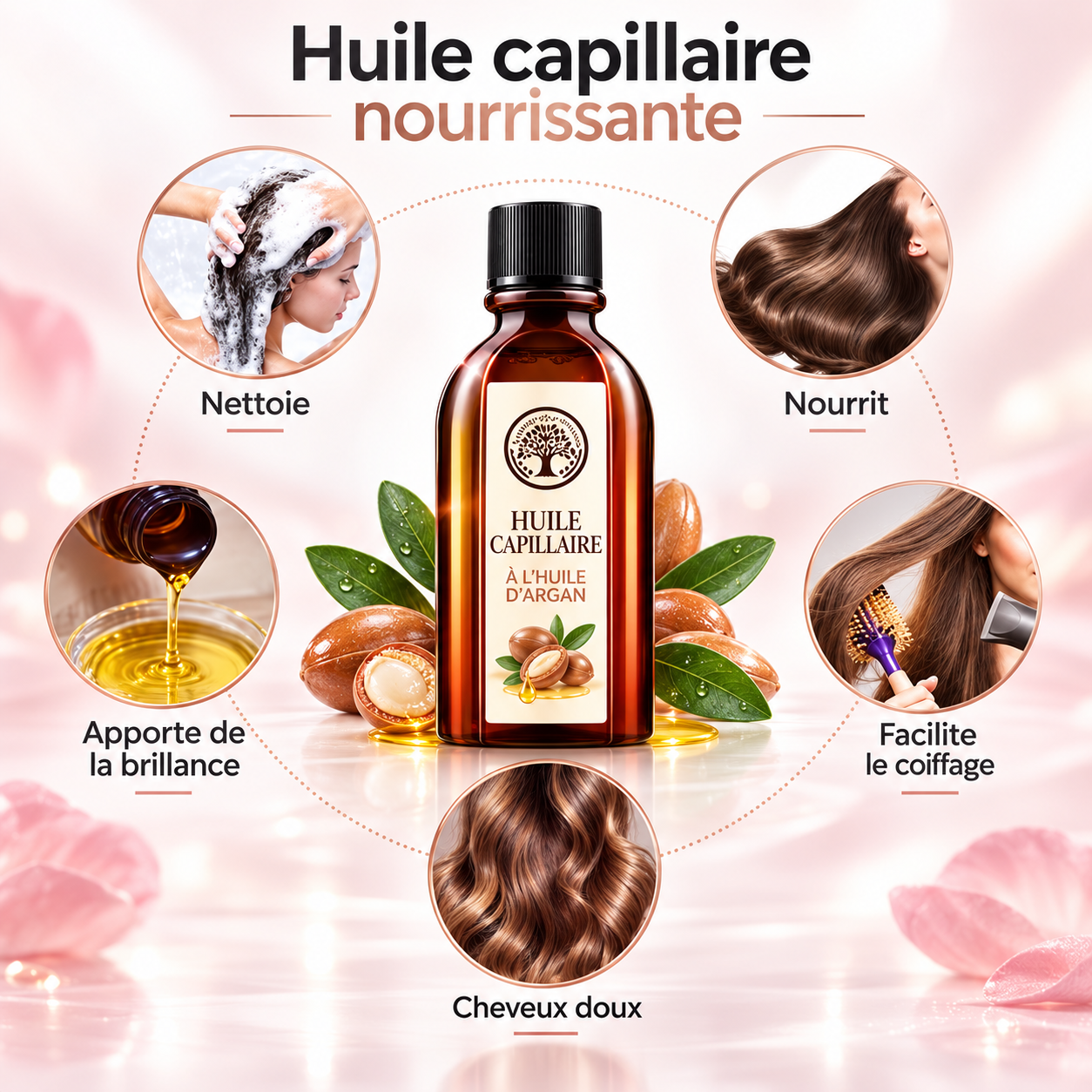 Huile protectrice pour cheveux