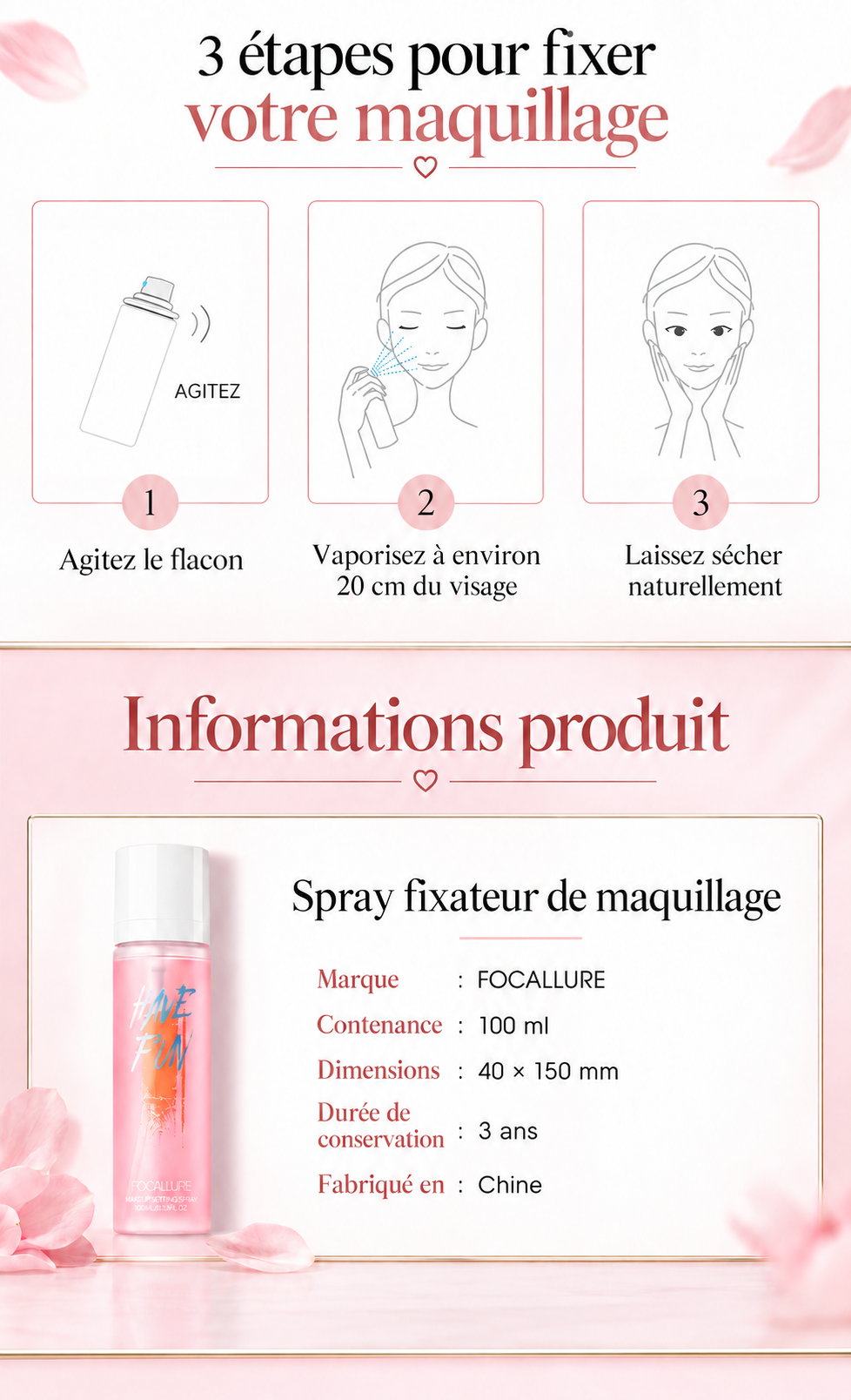 Makeup Mist Spray Long-Lasting Smudge-Proof Makeup