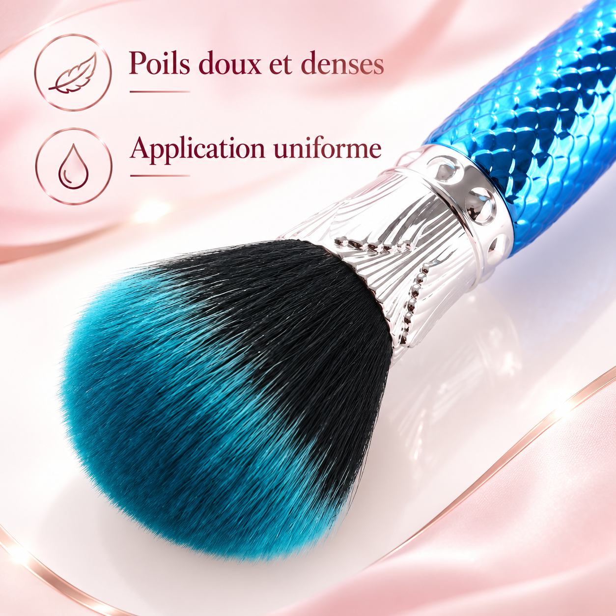 Pinceau de maquillage bleu