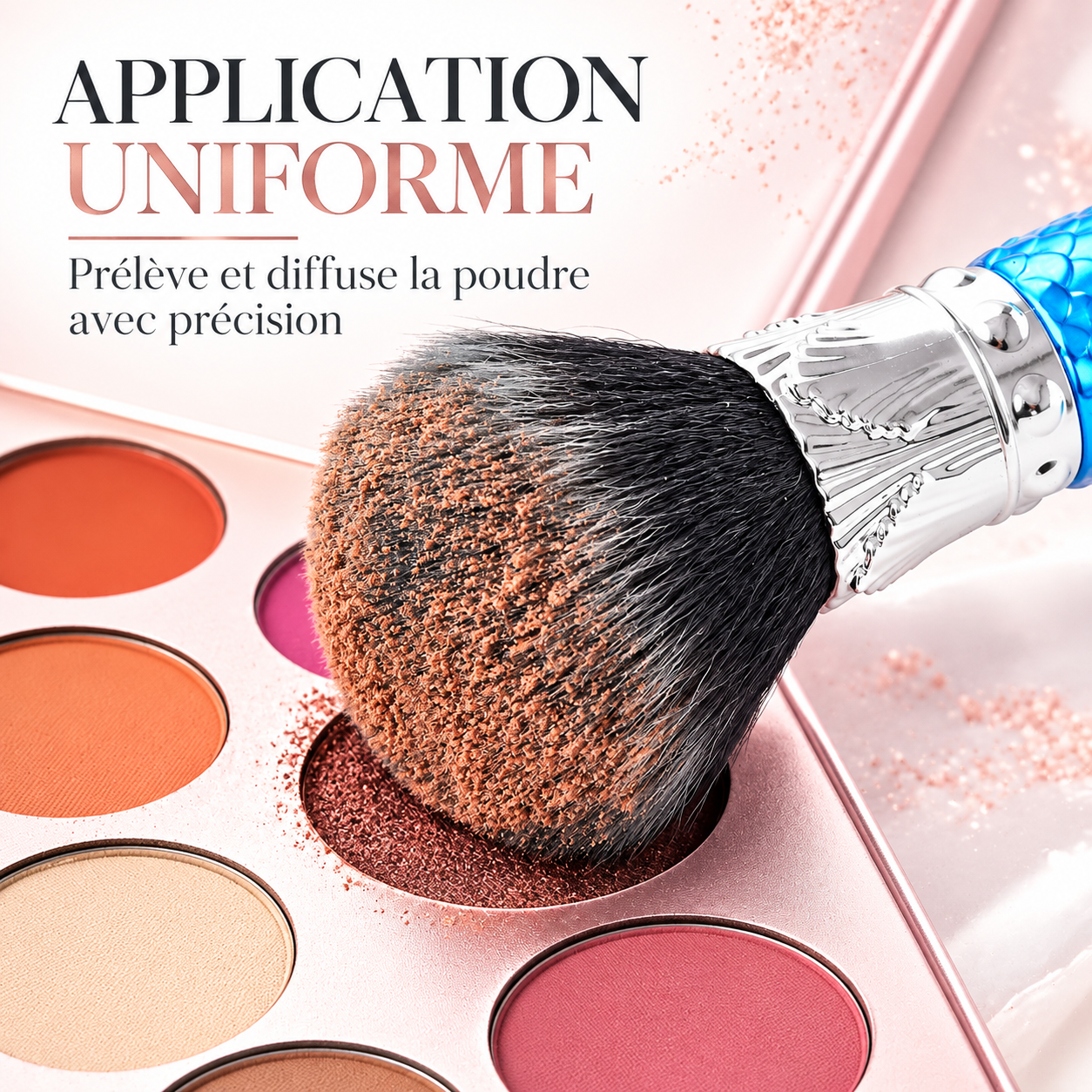 Pinceau de maquillage bleu