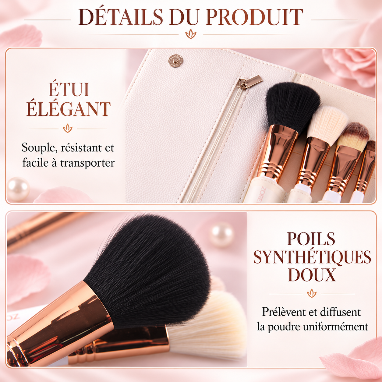 Pinceau de maquillage portable