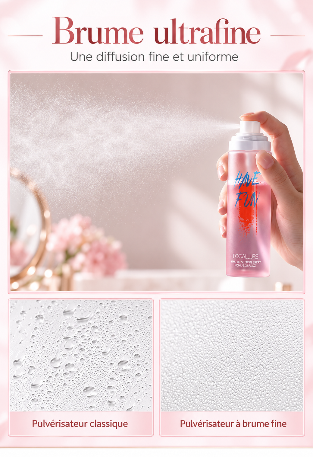 Makeup Mist Spray Long-Lasting Smudge-Proof Makeup
