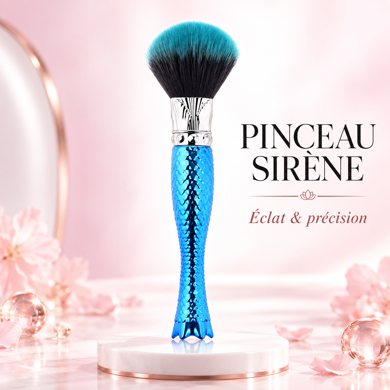 Pinceau de maquillage bleu