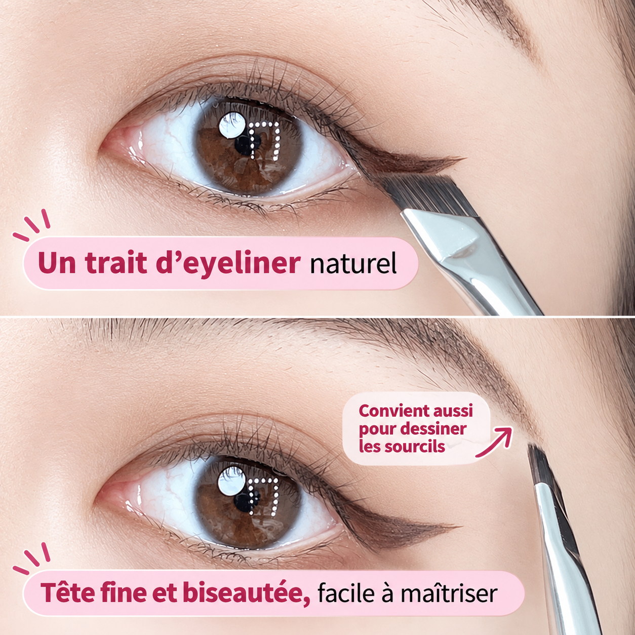 Pinceau de Maquillage Tête Ronde Anti-Cernes Anti-Bavure