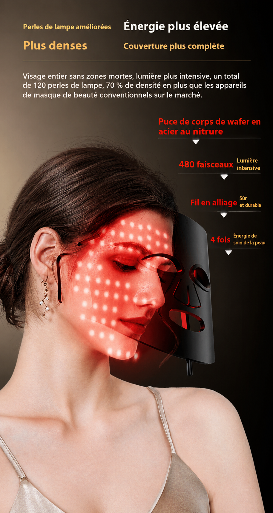 Masque LED Photothérapie en Silicone — Votre soin visage à domicile