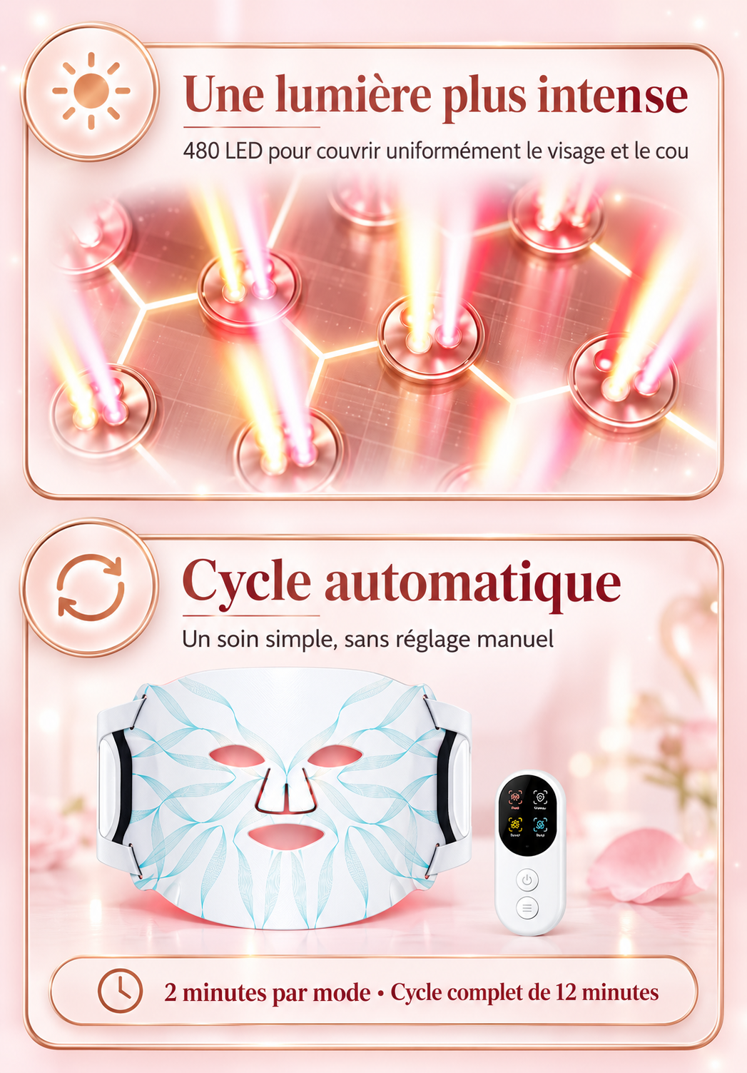 Masque LED Photothérapie Visage – Soin Beauté à Domicile