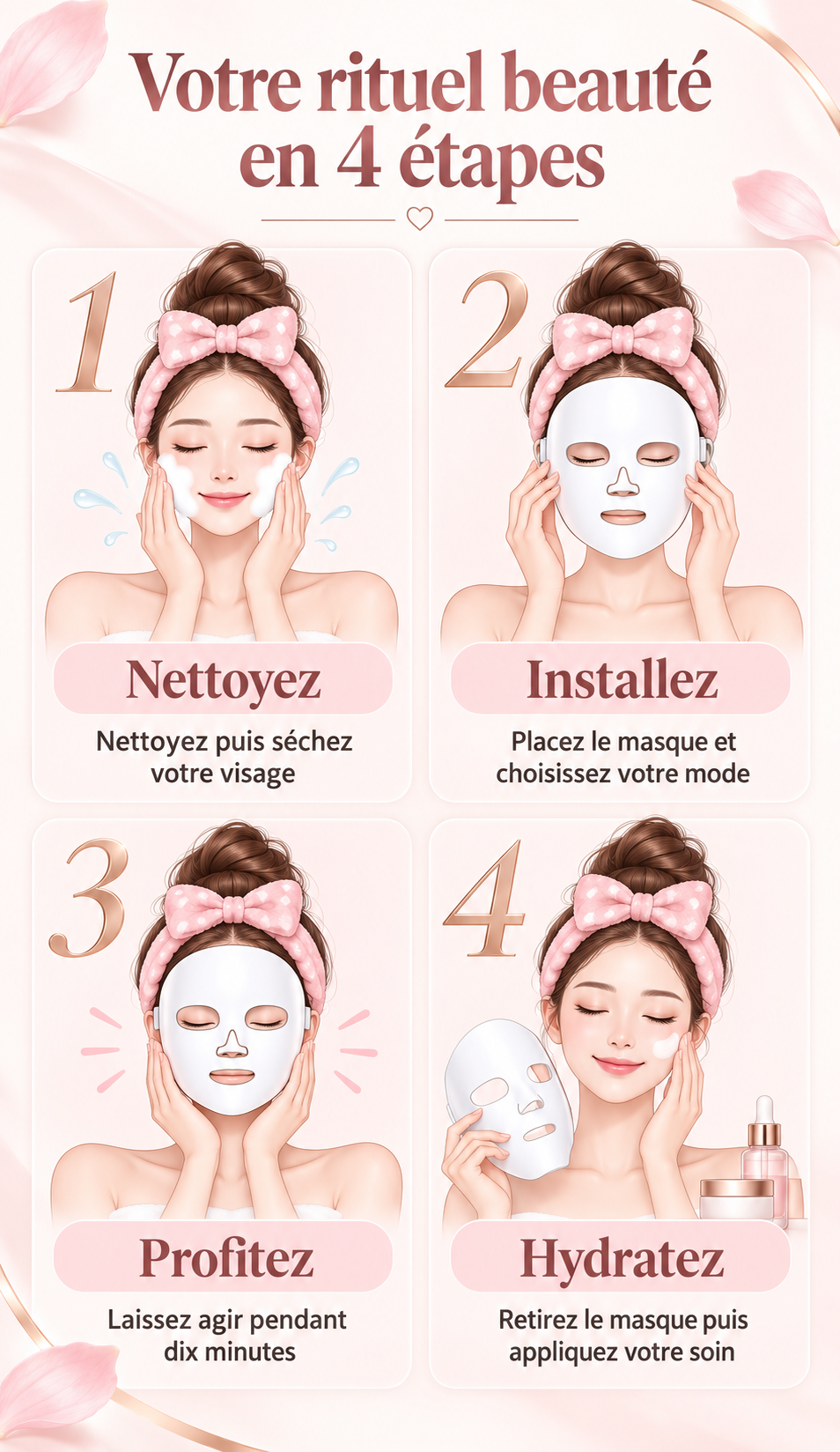 Masque LED Photothérapie Visage – Soin Beauté à Domicile